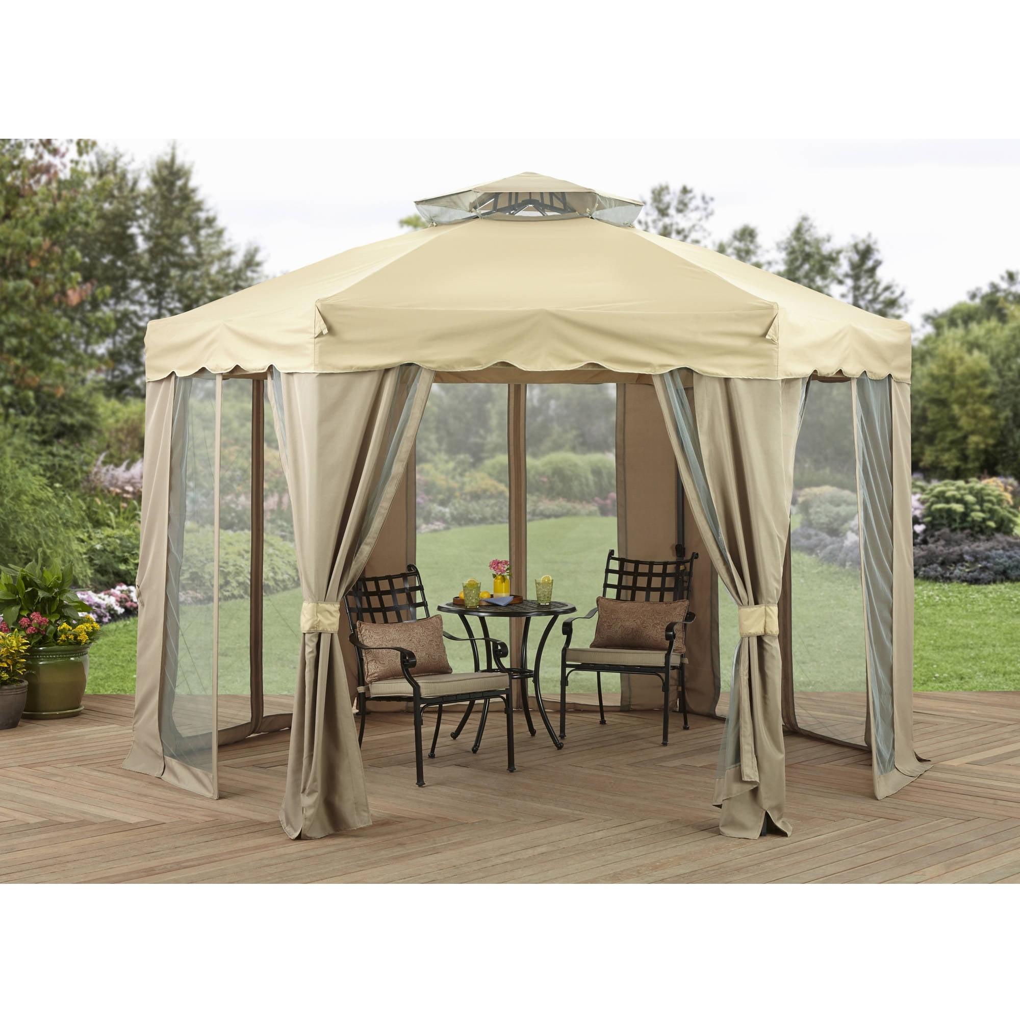 Better Homes Gardens 12 X 12 Gilded Grove Gazebo Walmart Com Walmart Com