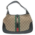 thumbnail image 1 of Pre-Owned Gucci Jackie Line Shoulder Bag 001 3306 3444 GG Canvas Leather Beige 1624 (Good), 1 of 10