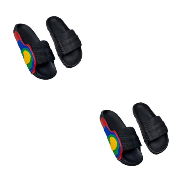 Qarigey 1 par de chanclas para hombre y mujer, zapatillas para caminar en la playa de estilo informal portátil, sandalias de tacón plano para Negro Tamaño 37-38 2piezas
