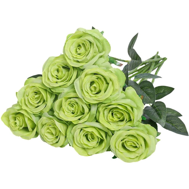 12 pcs Artificial Roses Flowers Long Stem Fake Silk Rose for Home Wendding Decorations