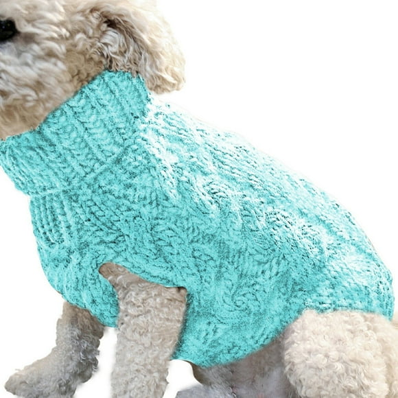 Pet Dog Turtleneck Knitting Sweater Coat Winter Warmer Thickening Pullover Knitwear Crochet Coat Clothes For Small Medium Large Dog Puppy Cat