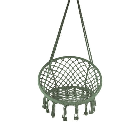 Equip Macrame Outdoor Hammock Chair, Cotton Blend Olive Green, Size: 47” L x 24” W, Capacity 250 lb