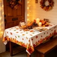 thumbnail image 4 of Fall Pumpkin Tablecloth 108 x 60 Inch Rectangle,Yellow,Maple Leaves & Pumpkin Pattern, Spillproof Wrinkle Resistant Table Cover for Harvest Thanksgiving Autumn Holiday Dining Decor, 4 of 6