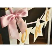 Angle View: Twinkle Twinkle Little Star First Birthday. One Highchair Banner. Ships in 1-3 Business Days. Pink and Gold Birthday Party Decorations.