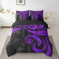 thumbnail image 2 of Manfei Abstract Swirl Stripes Twin Bedding Sets 7-Piece for Teens,Geometric Lines Bedding Comforter Set Microfiber,Black Purple Breathable Sheet Sets,Lightweight Room Decor,Reversible, 2 of 8