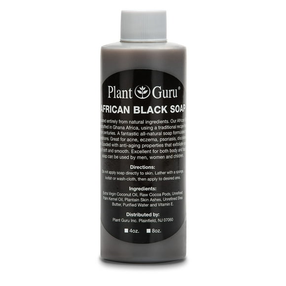 Jabón líquido negro africano 4 oz. crudo puro natural de Ghana. El tratamiento del acné ayuda contra el eczema y la psoriasis, cicatrices de piel seca y manchas oscuras. Ideal para espinillas y espi