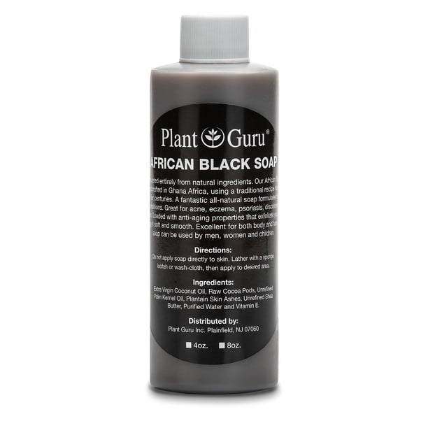 Jabón líquido negro africano 4 oz. crudo puro natural de Ghana. El tratamiento del acné ayuda contra el eczema y la psoriasis, cicatrices de piel seca y manchas oscuras. Ideal para espinillas y espi