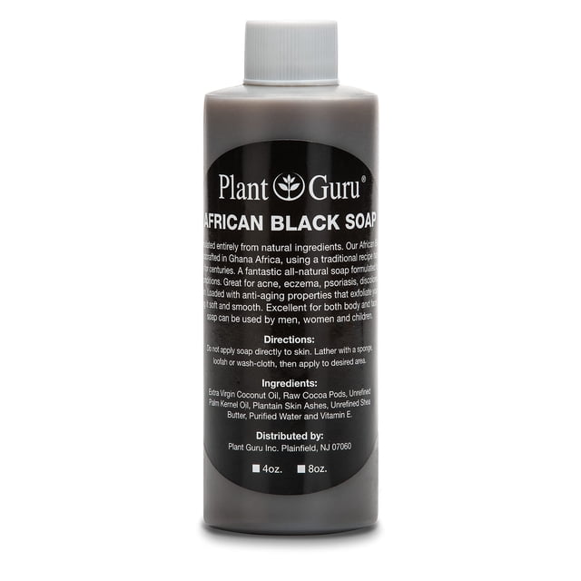 Jabón líquido negro africano 4 oz. crudo puro natural de Ghana. El tratamiento del acné ayuda contra el eczema y la psoriasis, cicatrices de piel seca y manchas oscuras. Ideal para espinillas y espi