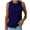Blue, variant on LYXSSBYX Womens Tank Tops Plus Size Women's Casual Comfort Round Neck Solid Color Hundred Sleeveless Vest Tops