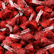 HERSHEY'S KISSES Extra Creamy Milk Chocolate Dipped Strawberry Candy, Red Foil Wrap, Bulk 2 Pounds