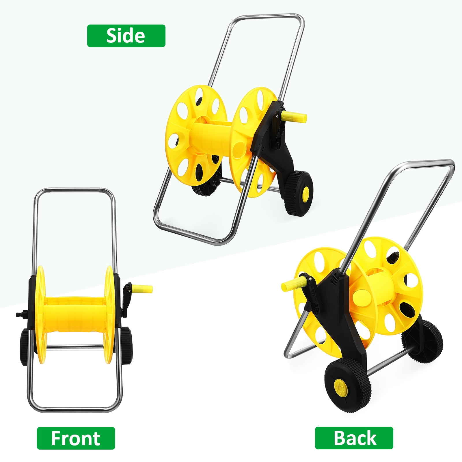 Hemobllo Portable Hose Reel Cart with Wheels, Plastic Outdoor Garden Water Hose Storage Organizer, 1 Piece