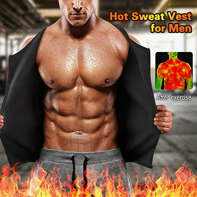 Lilvigor Neoprene Sauna Suit for Men Waist Trainer Vest Zipper Body Shaper with Adjustable Belts Tank Top Walmart