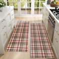 thumbnail image 4 of Kitchen Rugs Sets Of 2,Red and Green Christmas Plaid Pattern Anti Fatigue Kitchen Mat Rugs Non Slip Washable,Decorative Kitchen Floor Mats for Kitchen,Sink,Laundry,17"X47", 4 of 5