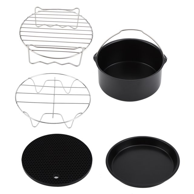 Pizza Pan Cake Barrel Metal Holder Air Fryer Accesorios Piezas, Antiadherente Air Fryer Accesorios Set, Para Home Kitchen Restaurant Cergrey Air Fryer Accessories