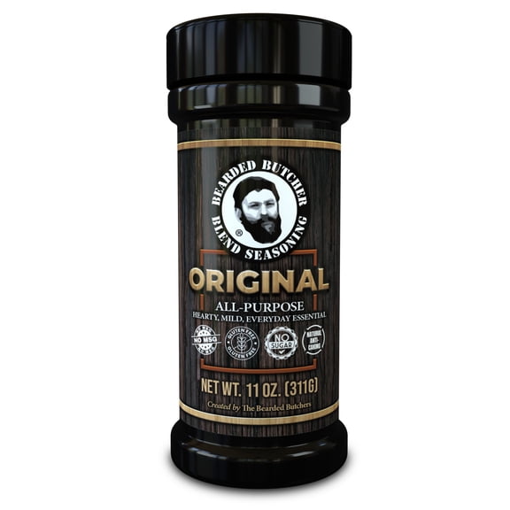 Bearded Butchers Blend Original Seasoning, 11 oz – All-Purpose Spice for Meat, Vegetables, Soups, Sandwiches, Eggs, and Fries – No MSG, Gluten-Free, Sugar Free