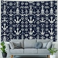 thumbnail image 4 of GOSMITH Soft Cushion Anchor Navy Blue White Nautical Tapestries Painting, 4 of 6