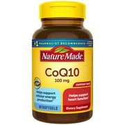 Nature Made CoQ10 100 mg Softgels, 80 Count Value Size for Heart Function and Cellular Energy