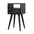 thumbnail image 4 of Dtwnek Wood Nightstand with 1 Drawer and 1 Open Shelf, Black, 4 of 9