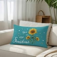 thumbnail image 3 of Teal Sunshine Sunflower Throw Pillow Cover, Pillowcase Protectors with Zipper, Breathable Decorative Lumbar Pillow Case Cover, Pastoral Bees Farmhouse Floral Pillow Shams for Couch Sofa 16x24Inch, 3 of 8