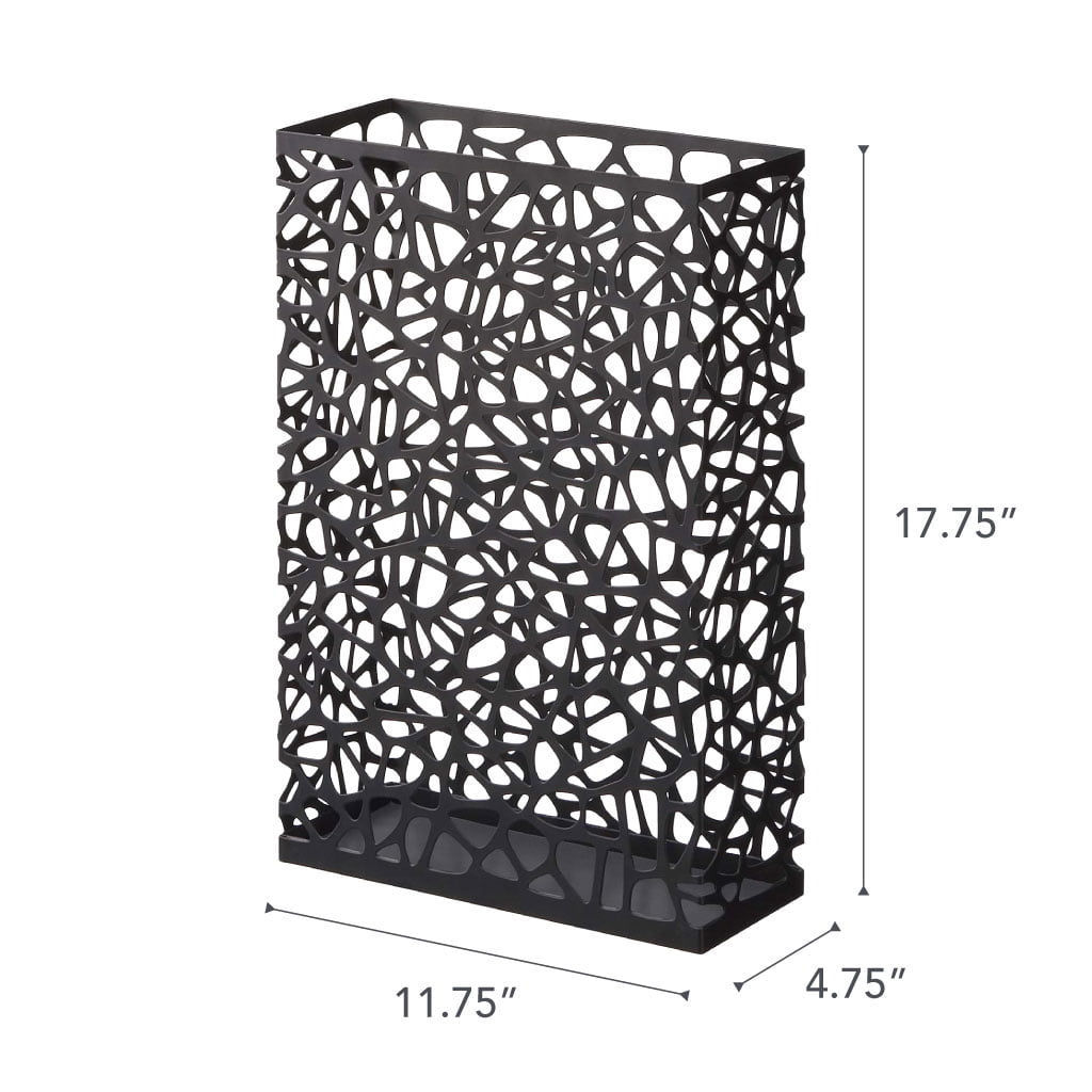 Yamazaki Home Umbrella Stand - Two Styles, Black, Steel, Rectangle,  Holds up to 10 umbrellas, No Assembly