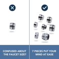 thumbnail image 2 of POINTERTECK 7Pcs Multiple Size Tap Hose Adapters Solid Brass Fit Removable Sink Aerators, 2 of 7