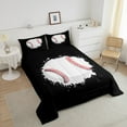 thumbnail image 4 of Erosebridal Baseball Print Comforter Sets, Watercolor Ball Comforters & Duvets, Sports Player Decor, 2pcs, 4 of 7