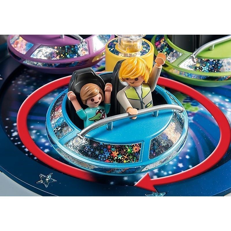 playmobil spinning spaceship ride with lights