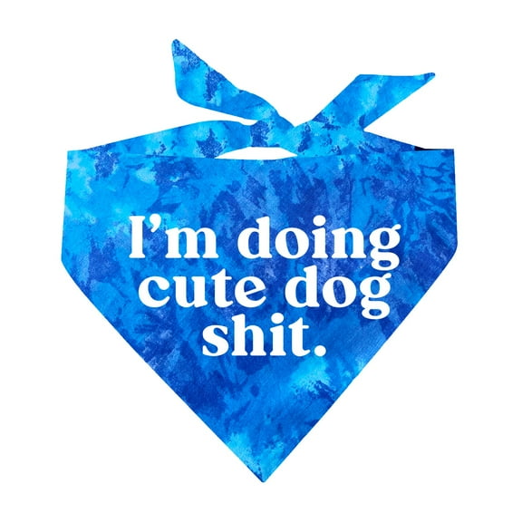 I'm Doing Cute Dog Shit Scrunch Tie Dye Pattern Triangle Dog Bandana