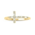 thumbnail image 4 of Cali Trove 14KT Yellow Gold 1/6 Cttw Diamond Fashion Cross Ring for Women, 4 of 8