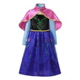 thumbnail image 1 of Disney-disfraz de Frozen 2 para niñas, vestido de princesa azul de manga larga para cumpleaños, Carnaval, Cosplay para niños, ropa de reina de la nieve Anna Fivean unisex, 1 of 2