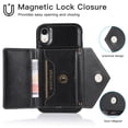 thumbnail image 4 of iPhone XR Case 6.1 Inch, Built-in Stand Wallet Case, Adjustable Crossbody Shoulder Strap, Slim Fit Lightweight Case, Synthetic Leather Protective Card Holder Cover (Black), 4 of 10