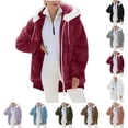 thumbnail image 6 of iHPH7 Womens Fleece Jacket Winter Jackets for Women Sherpa Fleece Jacket Women Fluffy Jacket Womens Winter Clothes Hooded Jacket Women Casual Zip Up Fleece Hoodies Wine XXL, 6 of 9