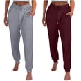 thumbnail image 2 of Styesk 2PC Sweatpants Women Plus Size Drawstring Athletic Joggers Thick Casual Solid Color Baggy Trousers Comfy High Waisted Hiking Pants with Pockets, 2 of 9