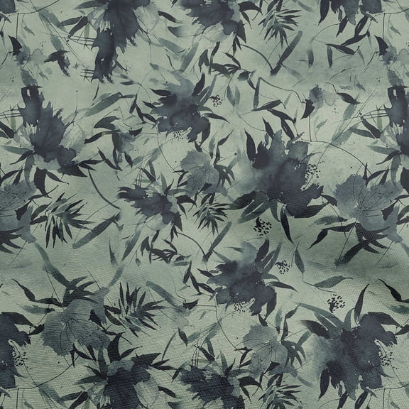 oneOone Cotton Poplin Twill Dusty Green Fabric Abstract Floral Dress Material Fabric Print Fabric By The Yard 56 Inch Wide