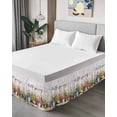 thumbnail image 4 of Hello Spring Wrap Around Bed Skirts for King Bed 16" Drop,Bed Skirt with Adjustable Elastic Belt Dust Ruffle Bed Valance for Bedroom Hotel Elagant Summer Floral Botanical Wooden Bed Frame Cover, 4 of 7