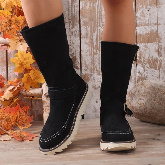 Willtoo Women's Wide Calf Knee High Boots, Wide Width Slouchy Knee-High Boots