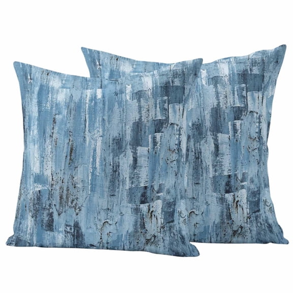 Outdoor Waterproof Pillow Covers Abstract Blue Gradient Graffiti Decorative Throw Pillow Protectors,Pillowcase Cushion Cases for Patio Sofa Garden Couch,16x16in,Pack of 2