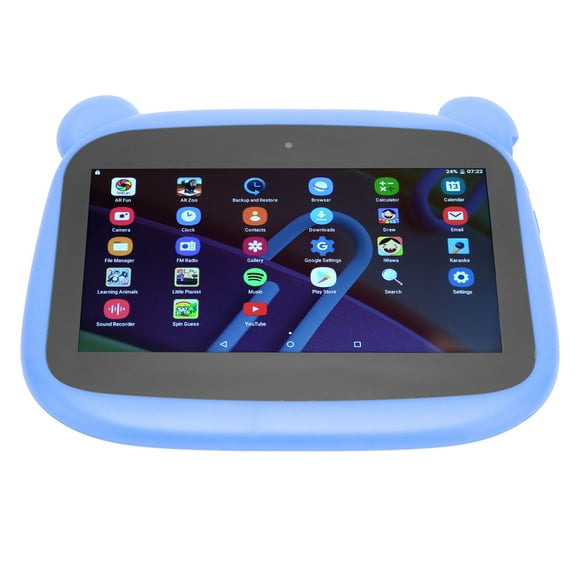 7in Tablet, Kids Tablet EU Plug 5G WIFI  For Home For Travel Blue EU Plug