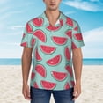 thumbnail image 2 of Fotbe Watermelon Camisa Hawaiana para Hombre Unisex – Camisa Casual de Verano con Botones de Manga Corta de Algodón y Lino,Medium, 2 of 7