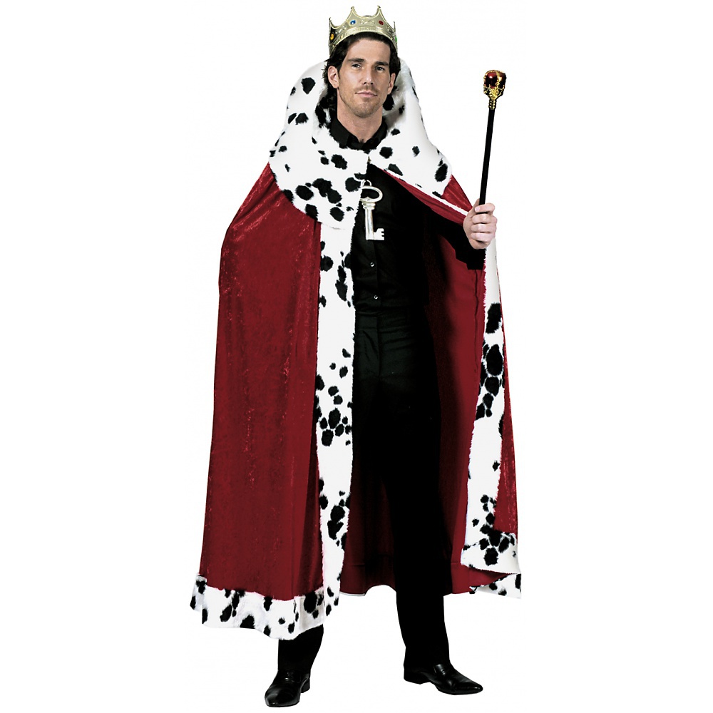Cape Médiévale Adulte OIXEYA - Peignoir De Roi Réversible Rouge/noir - 140 Cm - Pour Halloween, Carnaval Et Cosplay