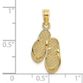 thumbnail image 4 of FJC Finejewelers 14k Yellow Gold Solid Polished Hawaii Flip-flops Charm, 4 of 7