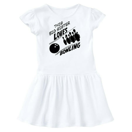 

Inktastic This Big Sister Loves Bowling Gift Toddler Girl Dress