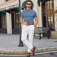 thumbnail image 4 of CIENVNSTG Mens Summer Tops Solid Color Mock Neck Short Sleeve T‑Shirts Lightweight Breathable Slim Fit Basic Casual Tee Tops for Daily Outdoor Street Wear Light Blue M, 4 of 6