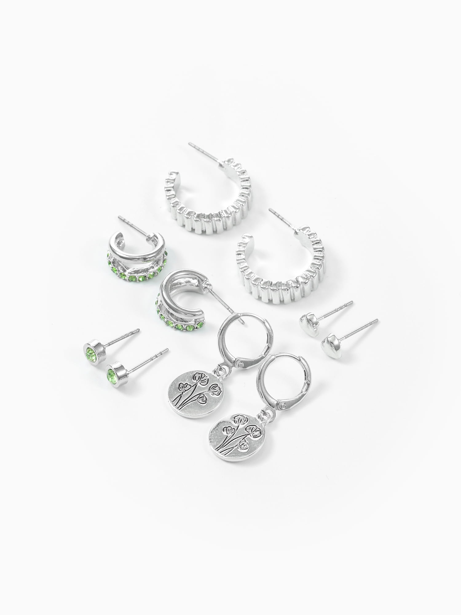 Time and Tru May Lily of the ValleyEarring Pack Silvertone