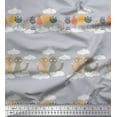 thumbnail image 1 of Soimoi Velvet Fabric Floral,Clouds & Cat Kids Print Sewing Fabric Yard 58 Inch Wide, 1 of 3