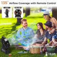thumbnail image 3 of Ventilador de camping con luz, ventilador de batería recargable de 20000 mAh, 112 horas de tiempo máximo de funcionamiento, 8 velocidad, 3 of 7