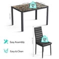 thumbnail image 6 of Aiho 6-Seater Modern Dining Table Set with PU Leather Chairs for Kitchen, Small Spaces, Marble, 6 of 10