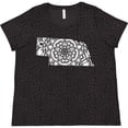 thumbnail image 3 of Inktastic Nebraska Silhouette Mandala Women's Plus Size T-Shirt, 3 of 5
