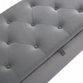 thumbnail image 6 of Modern Velvet Upholstered Storage Ottoman, Button Tufted Bench Seat for Living Room Entryway Bedroom, 6 of 10