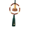 thumbnail image 4 of jifeng Cars Rearview Mirror Pendant Decoration Buddha Statue Hanging Ornament Accessory Green Tassel, 4 of 9